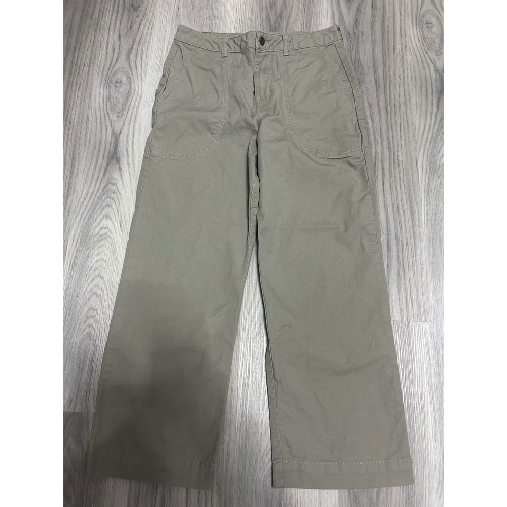 Patagonia Womens Stand Up Pants Organic Cotton Canvas‎ 8 Tan Wide Leg Utility